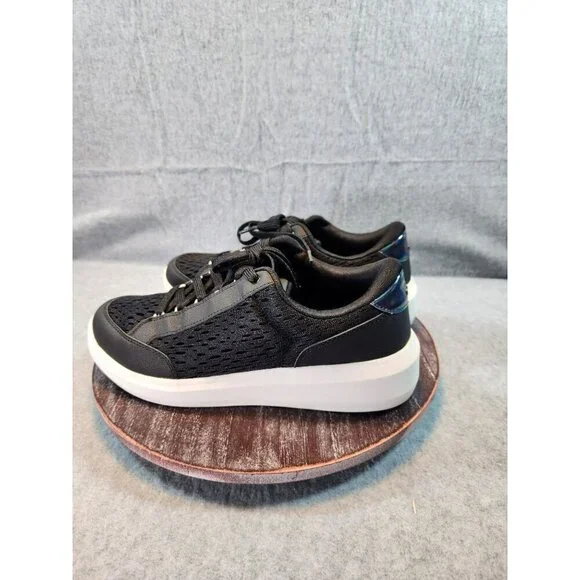 RYKA Astrid Black Mesh Athletic Sneakers With Holographic Heel Accent - Picture 5 of 11